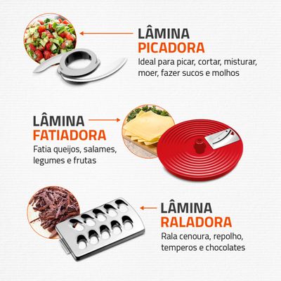 Multiprocessador Turbo Chef 7 em 1 Mondial Vermelho 1000W MPN-01-RE 220