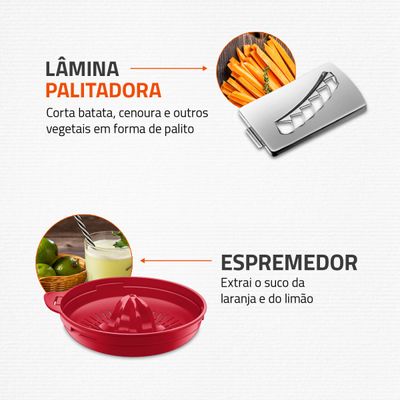 Multiprocessador Turbo Chef 7 em 1 Mondial Vermelho 1000W MPN-01-RE 220