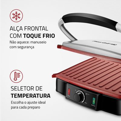 Press Grill 180° Mondial Preto e Inox 2000W PG-02 110