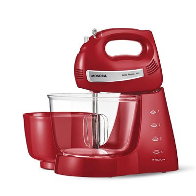 Batedeira Bella Massa Mondial Vermelho e Inox 500W B-29 NP 110