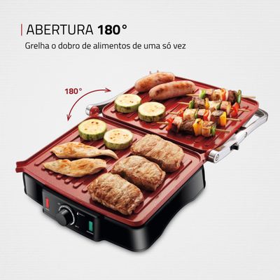 Press Grill 180° Mondial Preto e Inox 2000W PG-02 220