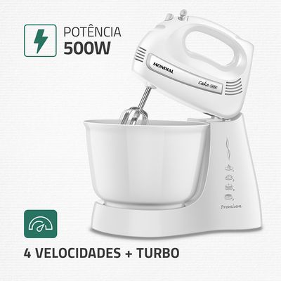 Batedeira Cake Premium Mondial Branco 500W B-50-W 220