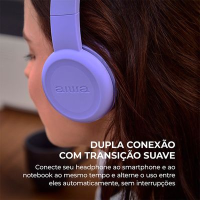 Fone de Ouvido Headphone AIWA HP-03-P Bluetooth Drive 30mm BIV