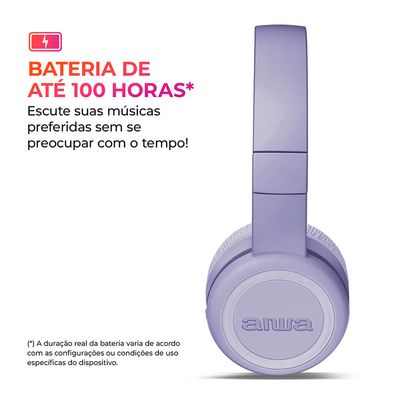 Fone de Ouvido Headphone AIWA HP-03-P Bluetooth Drive 30mm BIV