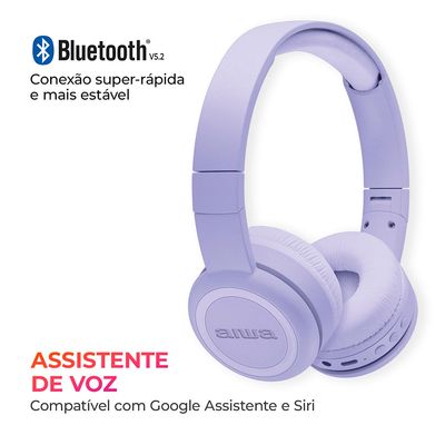 Fone de Ouvido Headphone AIWA HP-03-P Bluetooth Drive 30mm BIV