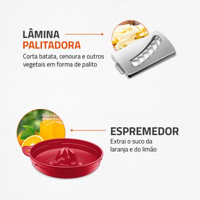 Multiprocessador Turbo Chef 9 em 1 Mondial Vermelho 1000W MPN-01-RF 110