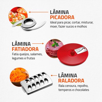 Multiprocessador Turbo Chef 9 em 1 Mondial Vermelho 1000W MPN-01-RF 110