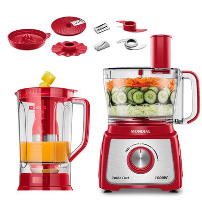 Multiprocessador Turbo Chef 9 em 1 Mondial Vermelho 1000W MPN-01-RF 220