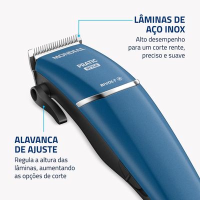 Cortador de Cabelos Pratic Style Mondial Azul 9W CR-10-BI BIV