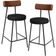 Kit 02 Banquetas Baixa Cozinha Sala Jantar Bancada Milão L02 Couríssimo Marrom Preto - Lyam Decor