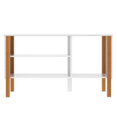 Rack Tv 43 Polegadas 90cm Com 3 Prateleiras Asteca - Branco E Cedro Branco E Cedro