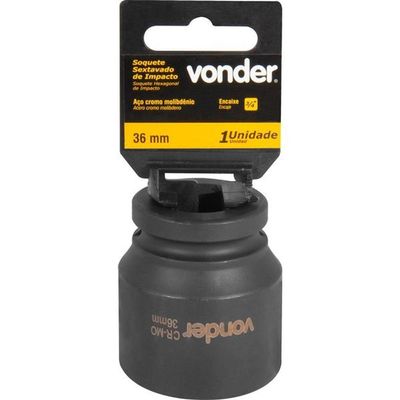 Soquete Sextavado Impacto Encaixe 3-4 36mm Aço Cromo Vonder