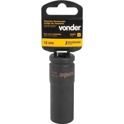 Soquete Sext Impacto Longo Encaix 1-2" 19mm Aço Cromo Vonder
