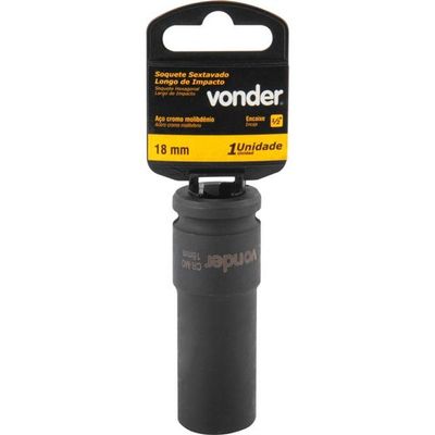 Soquete Sextavado De Impacto Longo Encaixe 1-2" 18mm Vonder