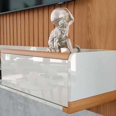 Rack Suspenso Atlas Sala De Estar-quarto - Lukaliam Móveis - Off White Perolizado-jequitiba