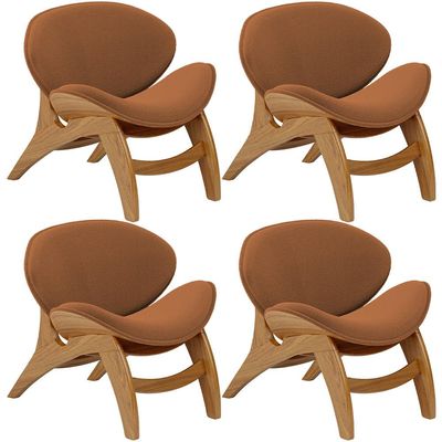 Kit 4 Poltronas Decorativa Orgânica Sala Living Kadosh L02 Bouclê Terracota - Lyam Decor