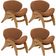 Kit 4 Poltronas Decorativa Orgânica Sala Living Kadosh L02 Bouclê Terracota - Lyam Decor