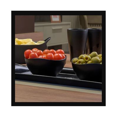 Tigela Bowl Jogo de Sobremesa Cremeira Pote Preto 6un