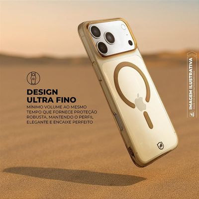 Capa para iphone 17 Pro - Magsafe Crystal Slim Cloud - NÃO AMARELA - Desert - Gshield