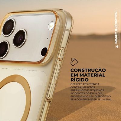 Capa para iphone 17 Pro - Magsafe Crystal Slim Cloud - NÃO AMARELA - Desert - Gshield