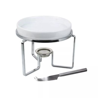Rechaud para queijo brie em cerâmica com faca em aço inox Fracalanza 15cm