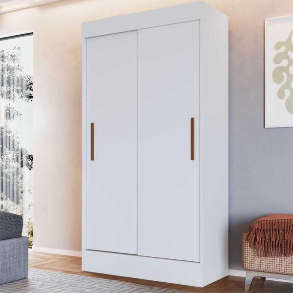 Guarda-Roupa 2 Portas Correr 2 Gavetas Milano Cr4143 Branco