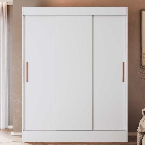 Guarda-Roupa 3 Portas Correr 2 Gavetas Flórida Cr4142 Branco