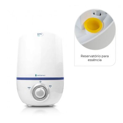 Umidificador de Ar Ultrassônico 2,3 Litros Umi Pop Dellamed Branco / Bivolt