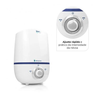Umidificador de Ar Ultrassônico 2,3 Litros Umi Pop Dellamed Branco / Bivolt