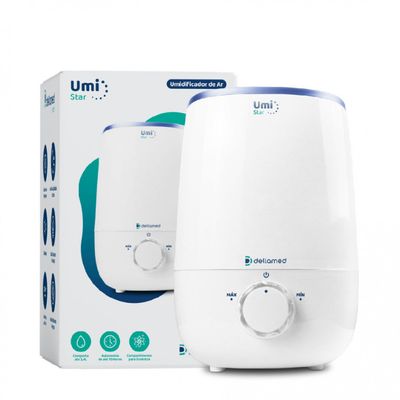 Umidificador de Ar Ultrassônico 3,4 Litros Umi Star Dellamed Branco / Bivolt