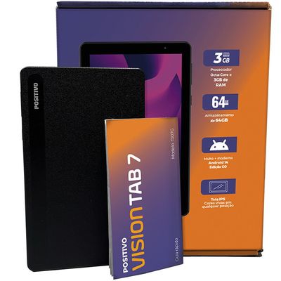 Tablet Vision Tab 7 64 GB 7 Octa-Core Wi-Fi T30764F Positivo Preto
