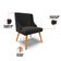 Kit 08 Cadeiras de Jantar Liz Suede Pes Palito Castanho D03 - D'Rossi Preto