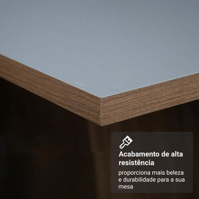 Conjunto Sala De Jantar Tampo De Madeira 4 Cadeiras Rustic/cinza/silver Tulum Madesa
