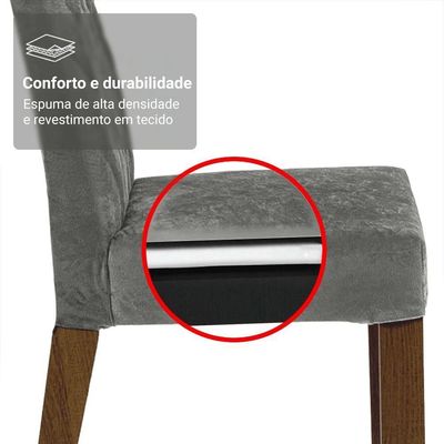 Conjunto Sala De Jantar Tampo De Madeira 4 Cadeiras Rustic/cinza/silver Tulum Madesa