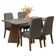 Conjunto Sala De Jantar Tampo De Vidro 4 Cadeiras Rustic/cinza/silver Braga Madesa