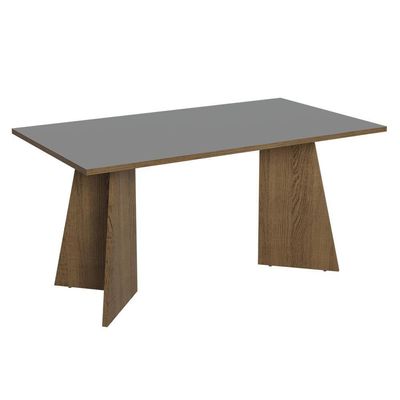 Conjunto Sala De Jantar Tampo De Madeira 4 Cadeiras Rustic/cinza/silver évora Madesa