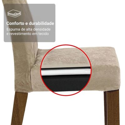 Conjunto Sala De Jantar Mesa Tampo De Vidro 4 Cadeiras Rustic/imperial Porto Madesa