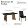 Conjunto Sala De Jantar Tampo De Vidro 6 Cadeiras Rustic/preto/oxford Sintra Madesa