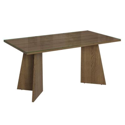Conjunto Sala De Jantar Tampo De Vidro 6 Cadeiras Rustic/oxford Sintra Madesa