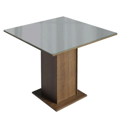 Conjunto Sala De Jantar Tampo De Vidro 4 Cadeiras Rustic/cinza/silver Capri Madesa