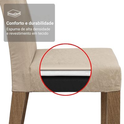 Conjunto Sala De Jantar Tampo De Vidro 4 Cadeiras Rustic/crema/imperial Sines Madesa