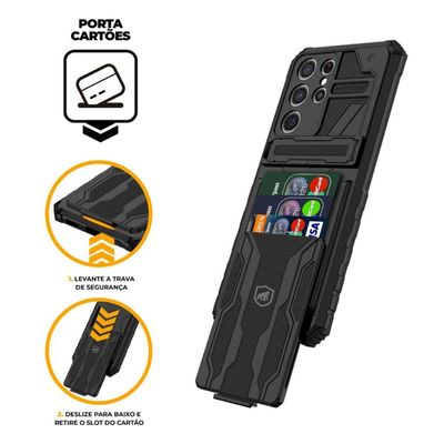 Capa Guardian para Samsung Galaxy S22 Ultra - Preta - Gshield