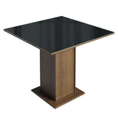 Conjunto Sala De Jantar Tampo De Vidro 4 Cadeiras Rustic/preto/oxford Sines Madesa