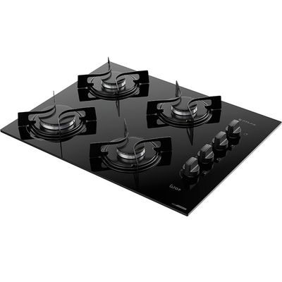 Cooktop a Gás 04 Bocas Atlas U.Top Mesa de Vidro Atlas Preto / Bivolt