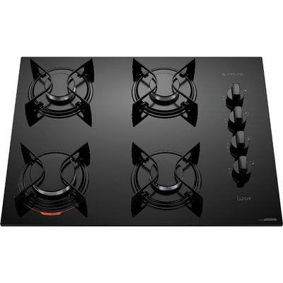 Cooktop a Gás 04 Bocas Atlas U.Top Mesa de Vidro Atlas Preto / Bivolt