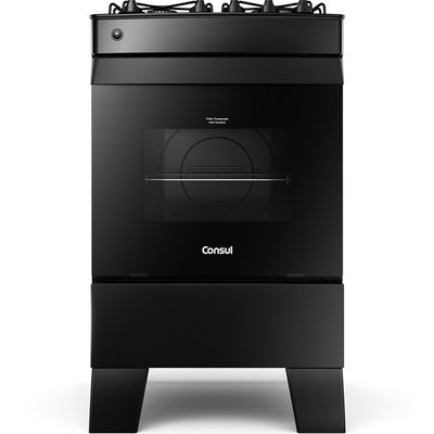 Fogão a Gás Consul 4 Bocas com Mesa de Vidro, Preto CFO4VCE Preto / Bivolt