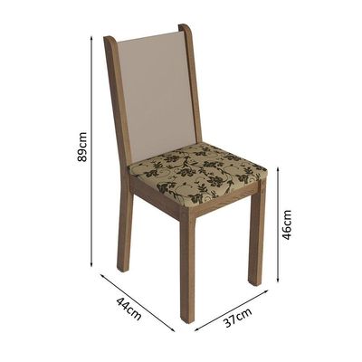 Conjunto Sala De Jantar Mesa Tampo De Madeira 4 Cadeiras Rustic/bege Marrom Sophie Madesa
