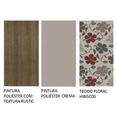 Conjunto Sala De Jantar Mesa Tampo De Madeira 6 Cadeiras Rustic/hibiscos Wendy Madesa