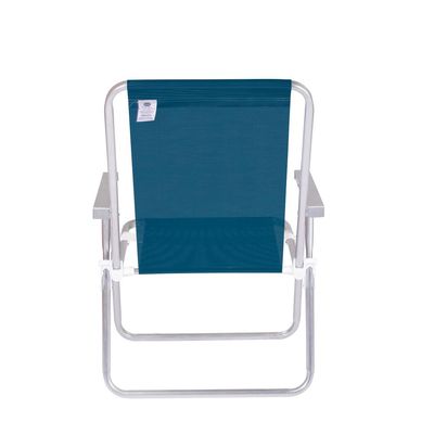 Kit 4 Cadeira Praia Alta Alumínio Conforto 120 kg Azul Mor