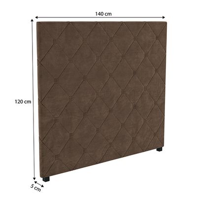 Cabeceira de Casal 138 cm Kappesberg CAB012 Veludo Marrom